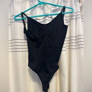Black Spaghetti Strap Bodysuit